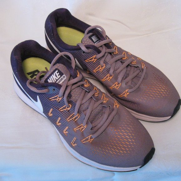 NIKE - Zoom Pegasus 33 Running Shoes US 9 - Purple/Tangerine 831356-500 - Picture 1 of 8